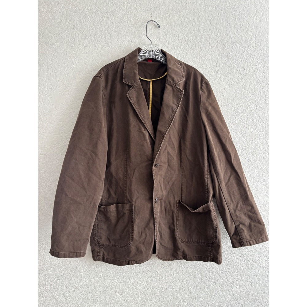 Mossimo Corduroy Blazer Jacket Size L Brown Cotton Two Button Chore Coat